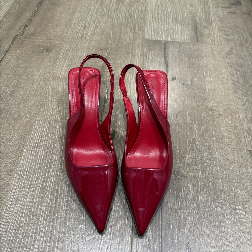 Burgundy Slingback Heels